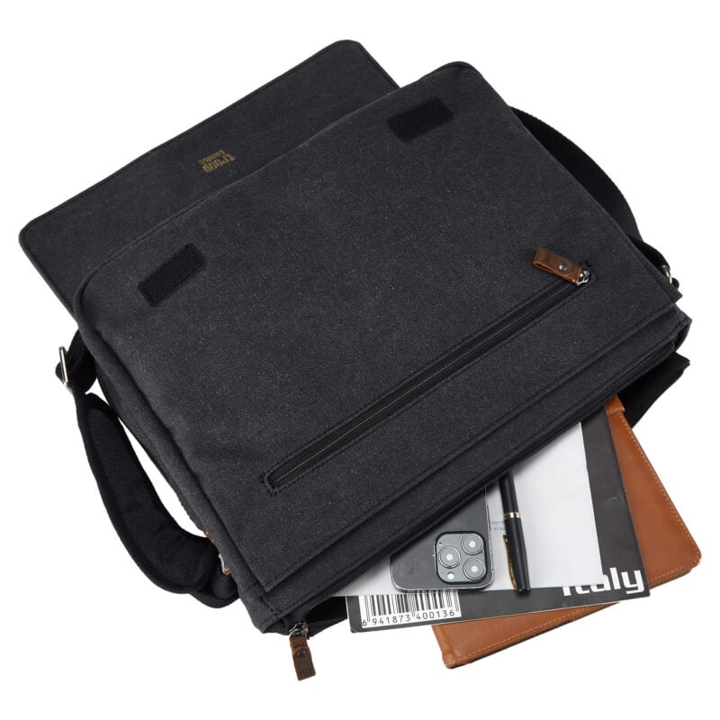 TRP0240 Troop London Classic Canvas Laptop Messenger Bag - 16.5 Diagonally - Image 29