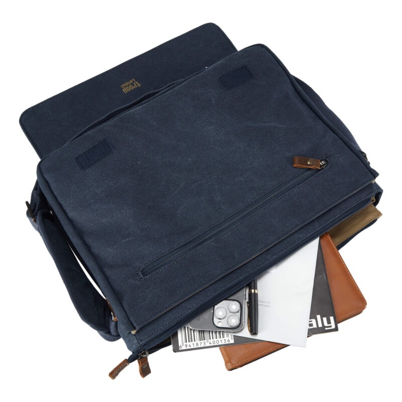 TRP0240 Troop London Classic Canvas Laptop Messenger Bag - 16.5 Diagonally - Image 34