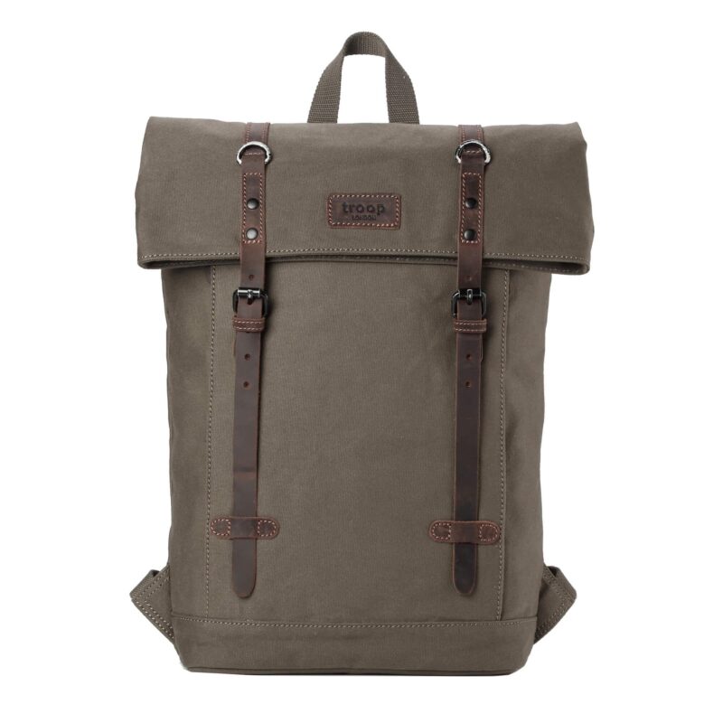 TRP0425 Troop London Heritage Canvas 15" Laptop Backpack, Smart Casual Daypack with Foldable Top - Image 62