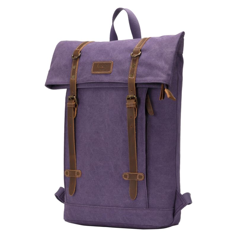 TRP0425 Troop London Heritage Canvas 15" Laptop Backpack, Smart Casual Daypack with Foldable Top - Image 70