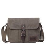 TRP0440 Troop London Heritage Canvas Leather Across body Bag, Small Travel Bag