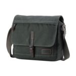 TRP0443 Troop London Heritage Canvas Leather Messenger Bag, Travel Bag, Tablet Friendly