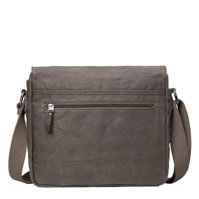 TRP0443 Troop London Heritage Canvas Leather Messenger Bag, Travel Bag, Tablet Friendly
