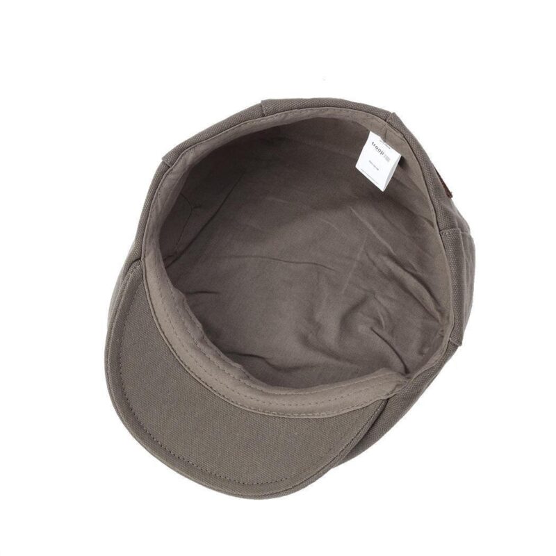 TRP0503 Troop London Accessories Waxed Canvas Old School Style Hat, Flat Cap, Shelby Newsboy Cap