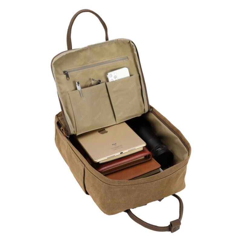 TRP0549 Troop London Classic Canvas Daypack, Backpack, Travel Backpack, School Backpack