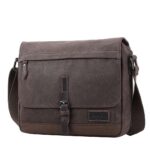 TRP0443 Troop London Heritage Canvas Leather Messenger Bag, Travel Bag, Tablet Friendly